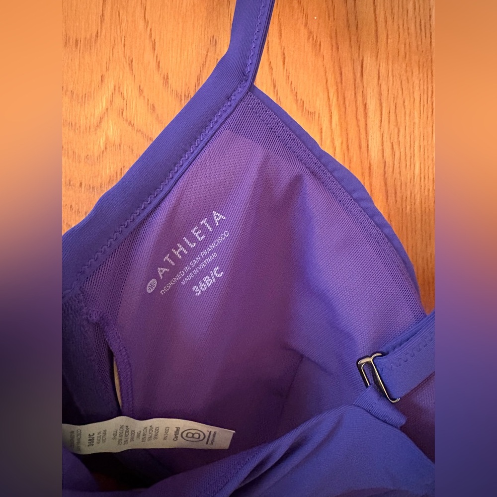 Athleta Women's Royal Blueish purple Twist Bralette swim top 36 B/C - Picture 4 of 6